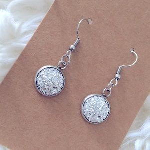 Faux druzy quartz earrings NEW!!!